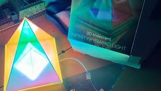 3D Iridescent Infinity Pyramid Light Review [upl. by Mainis]