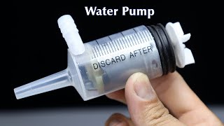 How to Make mini Water Pump high pressure  DIY mini diy water pump using syringe [upl. by Ilam]