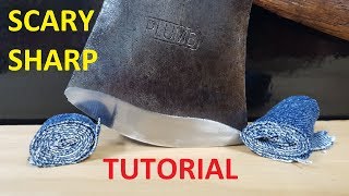 How to Sharpen a Hatchet or Axe to a Scary Sharp Edge [upl. by Gere385]