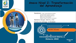 Trabajo Colaborativo  Transformación del Aprendizaje UNAD [upl. by Leckie]