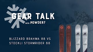 20222023 Blizzard Brahma 88 vs Stockli Stormrider 88 Ski Comparison  Powder7 [upl. by Akired596]