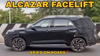 2024 Hyundai Alcazar Facelift Spied on Indian Roads Again  With New looks and Interior features [upl. by Erna]