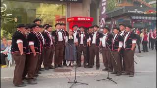 Yodelers singing in Grindelwald Switzerland foot of Swiss Alps [upl. by Ysnap848]