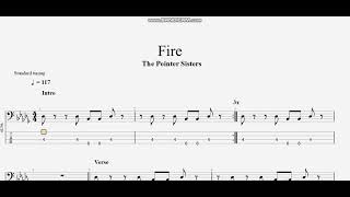 The Pointer Sisters  Fire bass tab [upl. by Akinal]