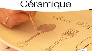 Peinture sur céramique  Comment décorer une assiette [upl. by Ransom434]