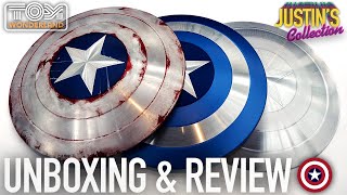 Captain America Shields Full Metal Review  Life Size Prop Replica [upl. by Enehpets]