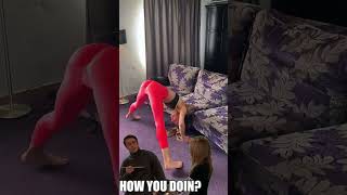 Daily strenght and flexibility practice with funny reaction  shorts yogapractice yogagirl [upl. by Jennica461]