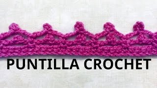 PUNTILLA en tejido crochet o ganchillo  N° 16 tutorial paso a paso Moda a Crochet [upl. by Goldenberg425]