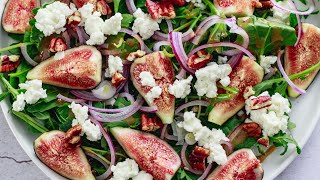 Spinach and Arugula Salad with Figs Feta and Pecans [upl. by Assiroc701]