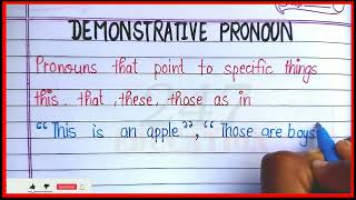 What is demonstrative pronounDefinition of demonstrative pronoun in english grammar [upl. by Russi468]