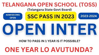 TOSS Open Inter Admission 2023 How to Pass Inter in 1 Year SSC Students Guide Open Inter Details i [upl. by Tenahs]