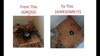 How To Fix Rotten Subfloor Under Toilet and Raise The Toilet Flange [upl. by Marris]