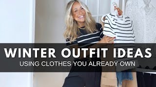 WINTER OUTFIT IDEAS USING CLOTHES YOU ALREADY OWN  Winter Capsule Wardrobe 2024 [upl. by Lolly]