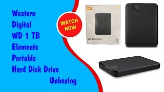 Western Digital WD 1TB Elements Portable Hard Disk Drive Unboxing [upl. by Pedrick587]