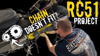 Project Bike  RC51  Part 3  Installing Chain amp Sprockets [upl. by Eahsal]