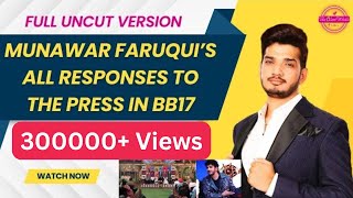 Uncut Munawar Faruquis Parts of BB17 Press Conference  MunawarFaruqui  BiggBoss17 [upl. by Kaine]