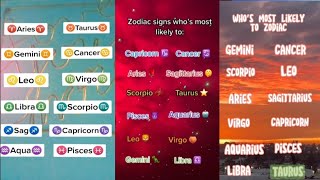 Whos most likely to Zodiac signRand editionTiktok [upl. by Yesac520]