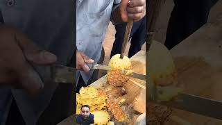 Easy to cut pineapple technique fruitninjaofindia  fruitsninja streetfood howtocutpineapple [upl. by Naara924]