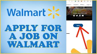 How to Apply For a Job on Walmart 2024 [upl. by Nashbar]