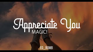 MAGIC  Appreciate You Traducción  Lyrics [upl. by Christalle]