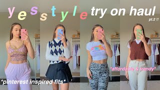 HUGE 300 YESSTYLE tryon haul  affordable comfy and trendy clothes  pinterest inspired [upl. by Airpac]