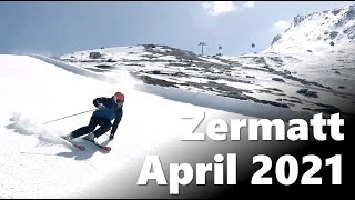 Zermatt  Skiing in April 2021 [upl. by Annaehr]