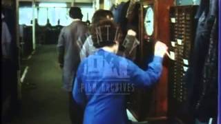 Young workers clockin for work Archive film 92700 [upl. by Eelahs475]