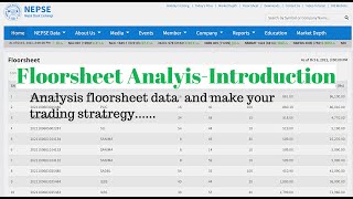 An Introduction to floor sheet analysis A successful decision making techniques for traders [upl. by Roer517]