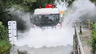 Crazy HGV Splash  Vehicles vs Flooded Fords compilation  117 [upl. by Annahsor]