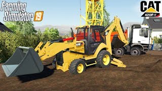 Farming Simulator 19  CATERPILLAR 420F IT Backhoe Loader Digging Dirt [upl. by Suiramed]