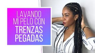 TRUCO PARA LAVAR EL PELO CON TRENZAS PEGADAS [upl. by Jezabelle630]