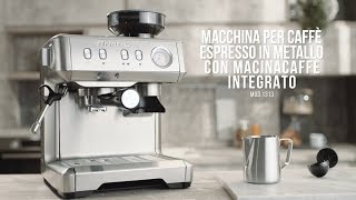 Macchina da Caffè Espresso in Acciaio Inox con Macinacaffè  Ariete 1313 [upl. by Ethelred787]