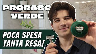 Una SBARBATA ECONOMICA  Sapone da barba Proraso verde rasoio di sicurezza Wilkinson The Edger [upl. by Cassandra]