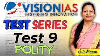 VISION IAS PRELIMS TEST SERIES 2024  POLITY  Part 1  I WILL  UPSC PRELIMS  TEST 9 [upl. by Blackstock150]