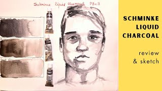 Liquid Charcoal trio by Schminke first impressions and demonstration sketch [upl. by Remliw]