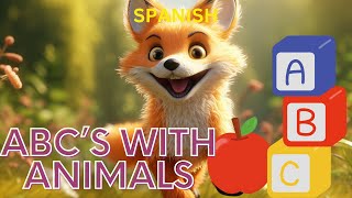 ABC Spanish  ABCS Bilingual Translation With Animals  Learn The ABCS In Spanish To English [upl. by Voltmer]