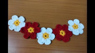 शिका हे सुंदर साधे फूल विणायला DIY crochet 6 petal flower vinkam marathi lokariche ful [upl. by Serena]