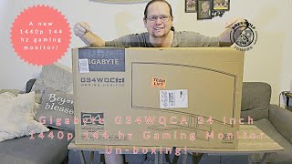 Gigabyte G34WQCA 34 Inch 1440p 144 hz Gaming Monitor Unboxing [upl. by Lavery]