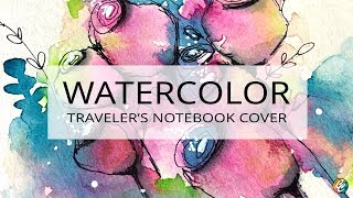 watercolor painting and doodling on Travelers Notebook [upl. by Sirovat]