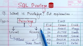 DCL Commands in SQL  Privileges Grant amp Revoke With Example [upl. by Kalasky]