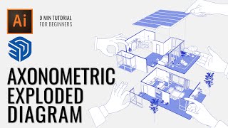 How to Make This Axonometric Exploded Diagram Under 10 Minutes  SketchUp to Illustrator Tutorial [upl. by Hedwig869]