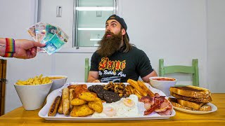 WIN THE CASH JACKPOT IF YOU FINISH THIS UNBEATEN BREAKFAST CHALLENGE FAST ENOUGH  BeardMeatsFood [upl. by Nagem]