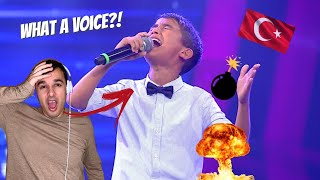 WHAT A INSANE VOICE 😱 Italian React 🇹🇷 Şahin Kendirci ‘Keskin Bıçak’  The voice kids Turkey Final [upl. by Kermy631]