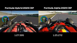 RSS Formula Hybrid 2023 Vs VRC Formula Alpha 2023  SideBySide Hotlap Comparison  Suzuka [upl. by Lanod]