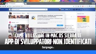 Eseguire le app di sviluppatori non identificati in macOS Sierra [upl. by Ruenhs]