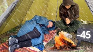 Extreme Winter Camping in Alaska 45C Deep Snow Winter Camping In Crua Insulated Tent [upl. by Hunter615]