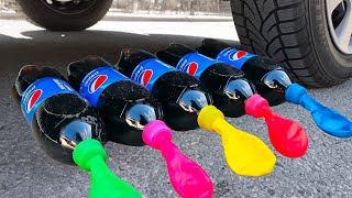 Crunchy amp Soft Things by Car  Experiment Car vs Pepsi amp Balloons  자동차로 바삭 바삭하고 부드러운 것을 분쇄 [upl. by Neelehtak]