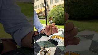 How to light a cigar with a dual flame ST Dupont lighter without burning it 🔥 asmr lighting [upl. by Shreeves675]