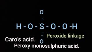 Oxidation numberstate of S in H2SO5 peroxy monosulphuric acidCaros acid peroxide linkage [upl. by Ojiram]