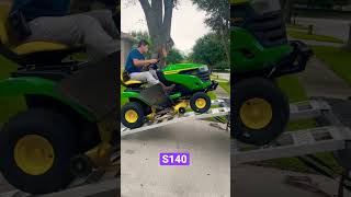 How to load John Deere S140 48 in Gas Hydrostatic Riding Lawn Tractor to truck [upl. by Stetson200]